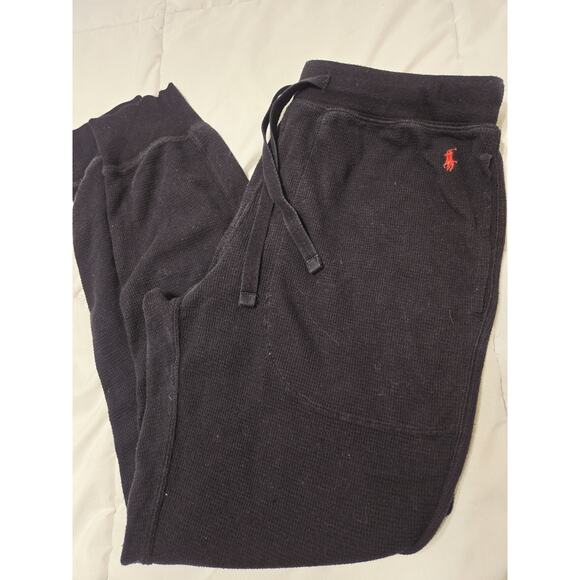 Polo Ralph Lauren Waffle-Knit Sleep Jogger Pockets Pants Men Sz M Drawstring - Picture 1 of 5